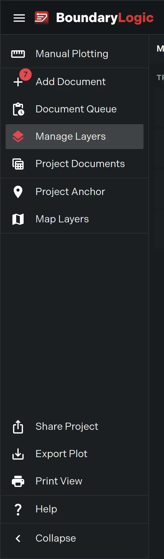 The Manage Layers pane listing layer cards with their visibility, order and lock controls