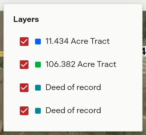The guest layers popover listing each plot with a color swatch and a visibility checkbox