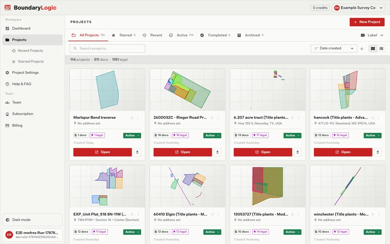 The full projects page: the sidebar, the scope tabs, the search and sort row, and the project cards