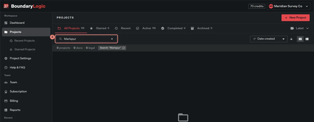 The search field holding a term, with the clear control at its right and the totals bar reporting the filtered count