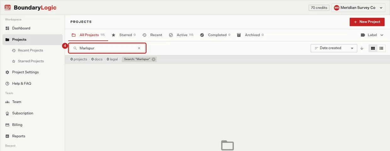 The search field holding a term, with the clear control at its right and the totals bar reporting the filtered count