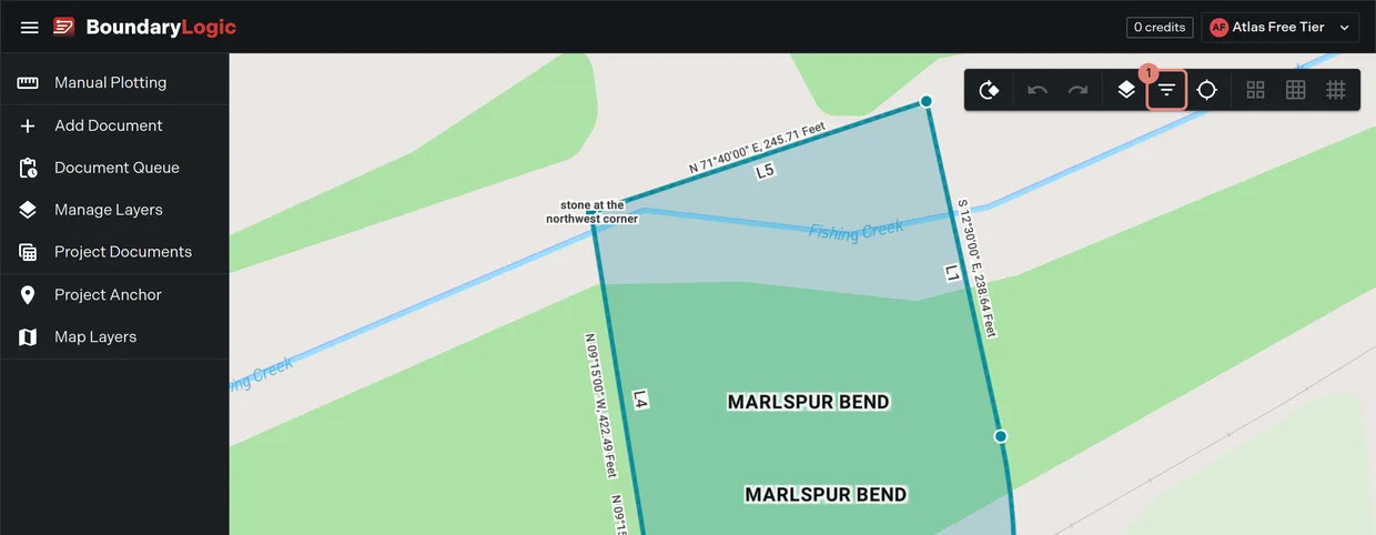 Step 1: the Filter Layers control on the map toolbar