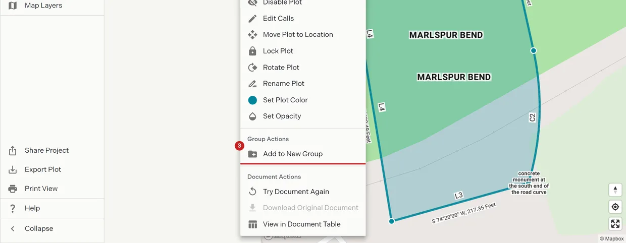 Step 3: Add to New Group on a layer card's More actions menu
