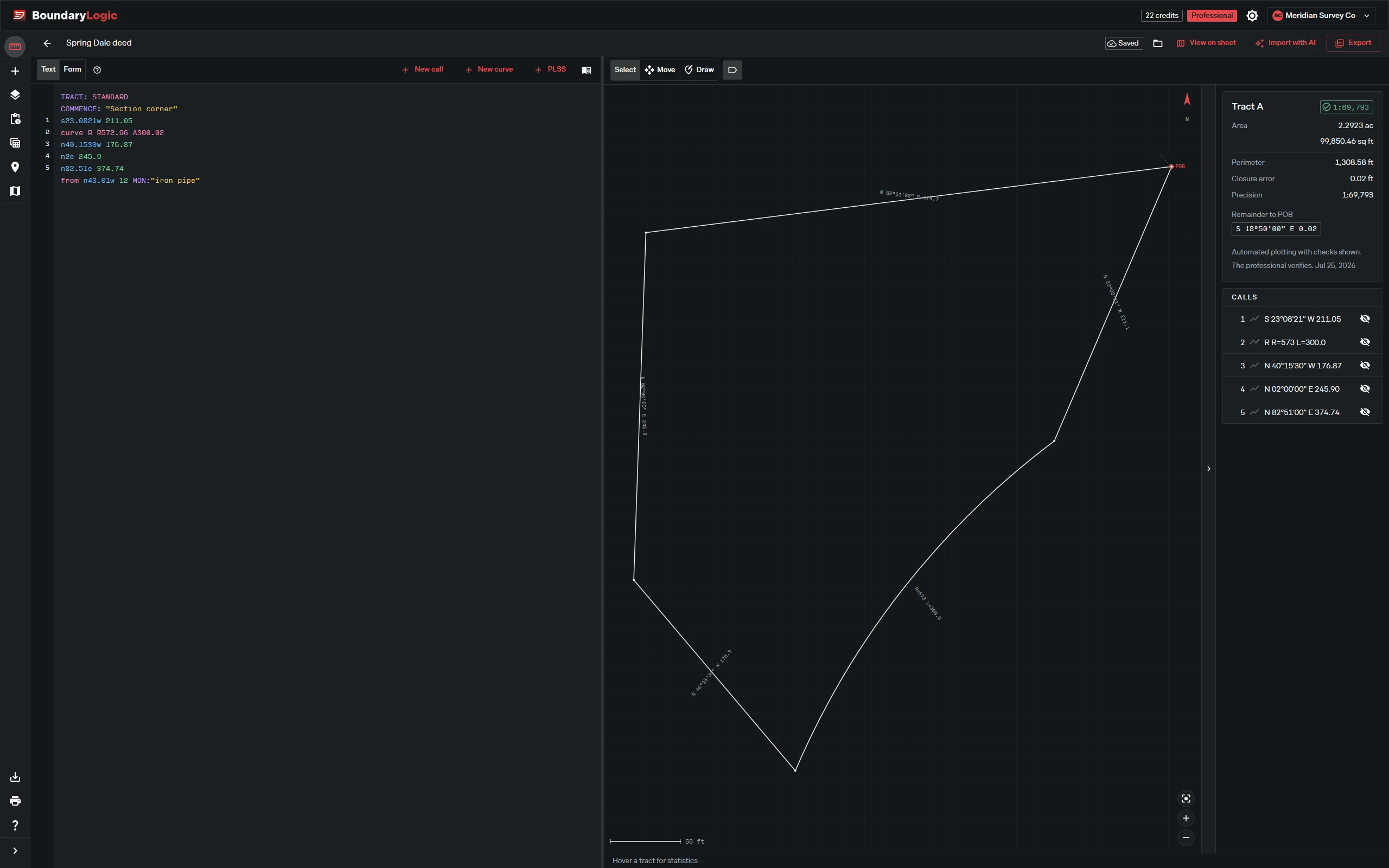 Trace workspace: verification detail