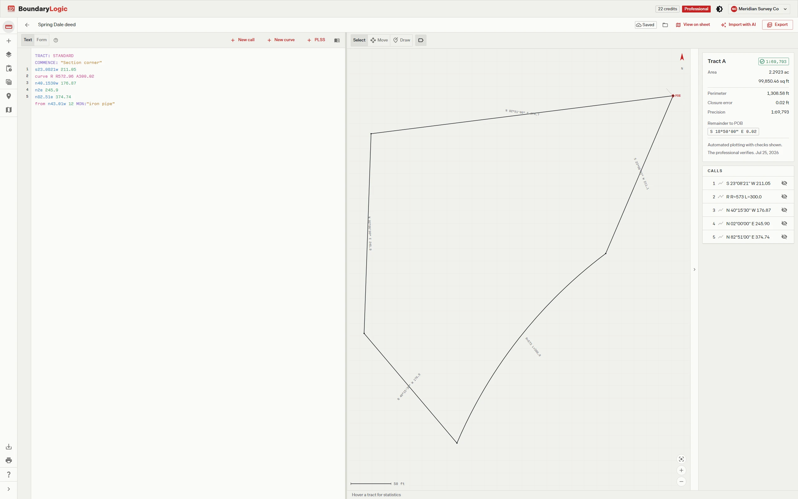 Trace workspace: verification detail