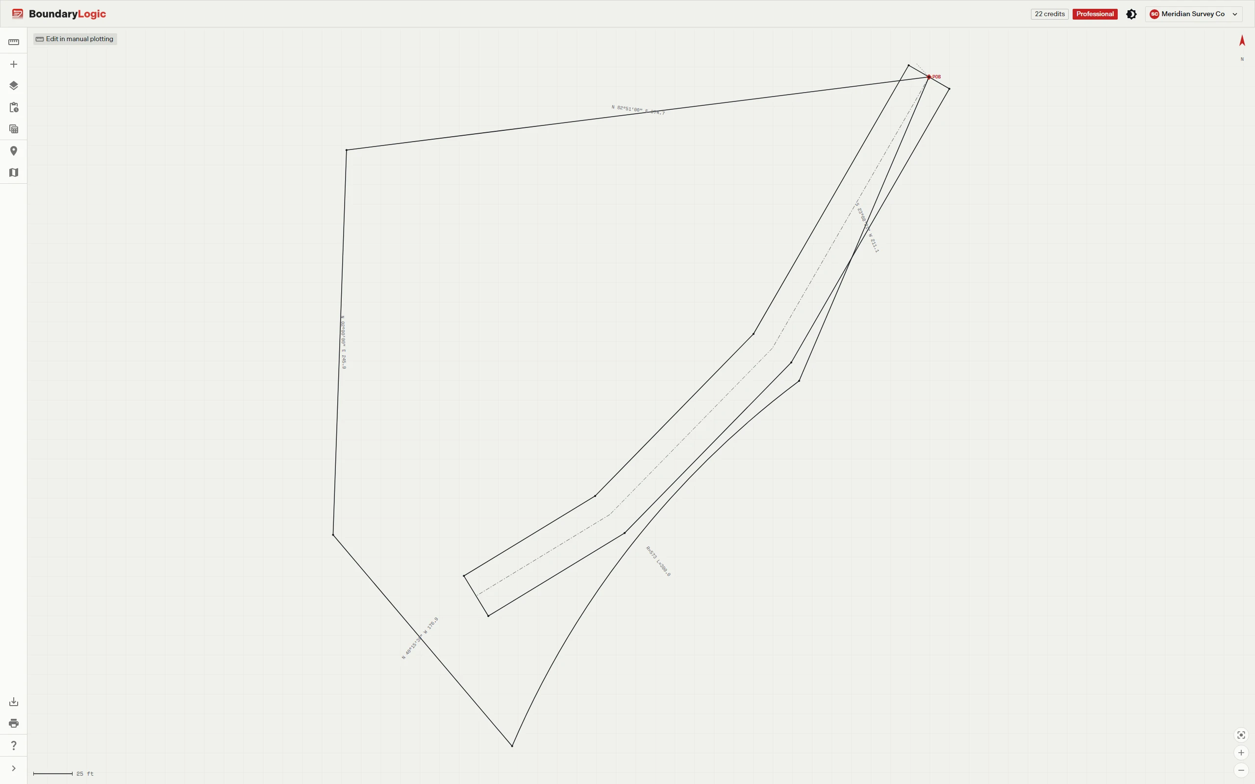 Trace workspace: easement centerline