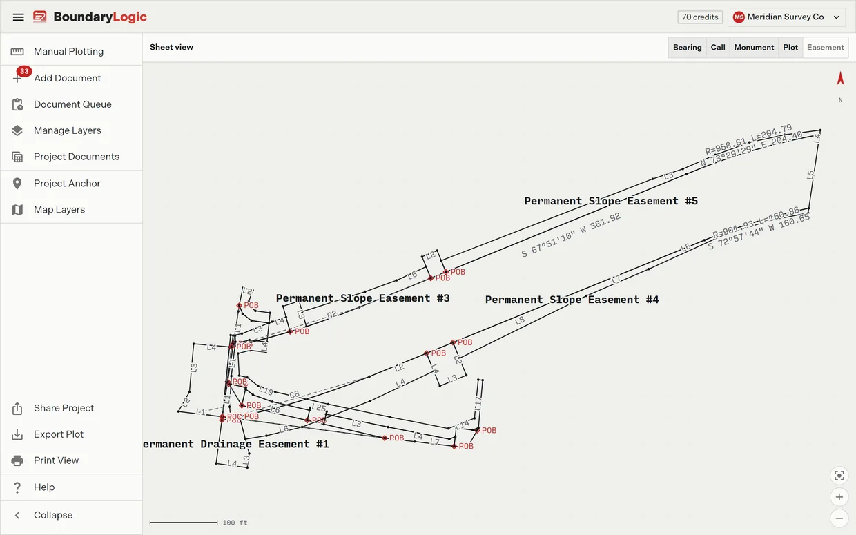 Several plotted documents drawn together on one Sheet View canvas